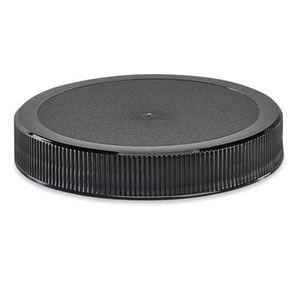120mm (4 7/8 ") Fit - (1 Pack) Large Black Plastic Lid for 1 Gallon Wide Mouth Glass & Plastic Jars – PE Foam Liner, Food-Grade, Leak-Resistant Caps (Jars Not Included) by The Kombucha Company - color: Black