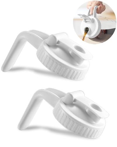 2 Pack Wide Mouth Mason Jar Lids V-Shaped with Handle, Mason Jar Pour Spout Lid with Extended Flip Lid Easy to Open, Airtight Leak Proof and Durable - color: white, size: 2pcs