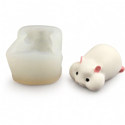 AWEJRIXX Silicone Mold for DIY Baking and Craft Projects, Flexible Reusable Mold for Chocolate, Candy, Fondant, Resin, Clay, Soap, Cake Decoration and Handmade Small Shapes (Lying Hamster Shape) - color: Lying Hamster Shape