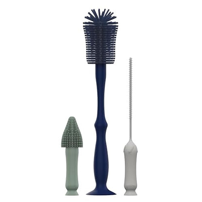 Dr. Brown's Silicone Cleaning Brush Set with Bottle, Spout, and Straw Brush, 3-Pack + Vent Cleaning Brush, 4-Pack - color: Silicone Brush Set + Vent Brush 4-pack, size: Compact