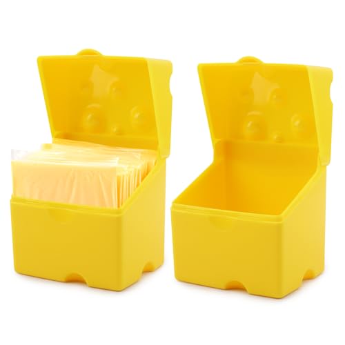 2PCS Sliced Cheese Storage Container, Airtight Lid, Stackable,4in | Durable ABS, Freshness Keeper Lid, Stackable Fridge Organizer, Dishwasher Safe,Each 3.15 x 3.94 x 4.13 In
