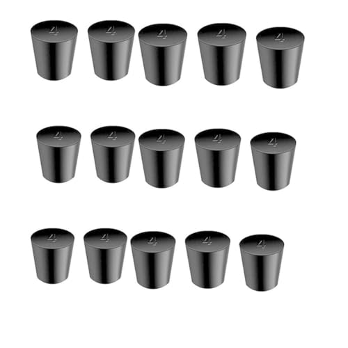 15Pcs Solid Rubber Stoppers 4# Tapered Lab Bungs Solid Rubber Stoppers - size: 15Pcs 4#
