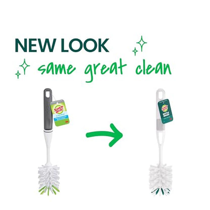 Scotch-Brite Glass and Water Bottle Brush, Long-Lasting, Safe on Glassware, Shaker Bottles, Food Processors, & More, Non-Slip Handle, Durable, Reusable, Clean in Top Rack of Your Dishwasher