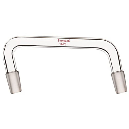 stonylab Glass Distilling Adapter, Borosilicate Glass 75 Degree and 105 Degree Bent Chemistry Adapter with 14/20 Standard Taper Inner Joints, 100 mm Length - size: 14/20 Joint