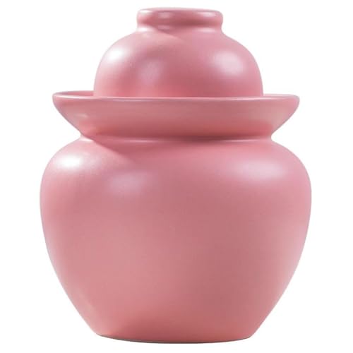 Matte Pink Stylish Pickle Jar, Household Large Capacity Rice Storage Barrel, Water Seal Design Fermentation Tank, Pickled Pickles and Beans(3.5kg/123.4oz) - size: 3.5kg/123.4oz