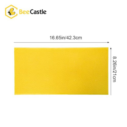 BeeCastle Yellow Beehive Wax Coated Foundation Sheet, Waxed Honey Comb Foundations for Beehives, 8-1/2-Inch Deep Beehive Frames - color: Yellow, size: 8-1/2-Inch