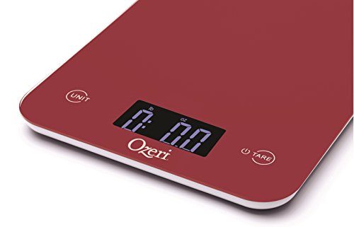 Ozeri Touch Professional Tempered Glass Digital Kitchen Scale, Red Engine - color: Red Engine