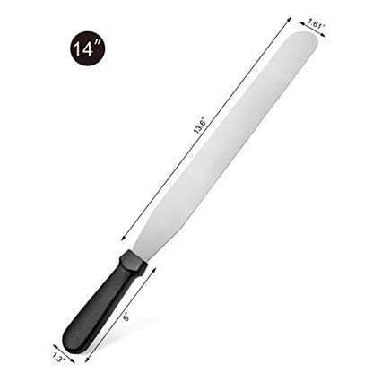 New Star Foodservice Straight Icing Spatula, 14 Inch Blade, 19 Inch Overall, Bakery-Grade Stainless Steel Spatula for Large Cakes - size: 14-Inch Straight