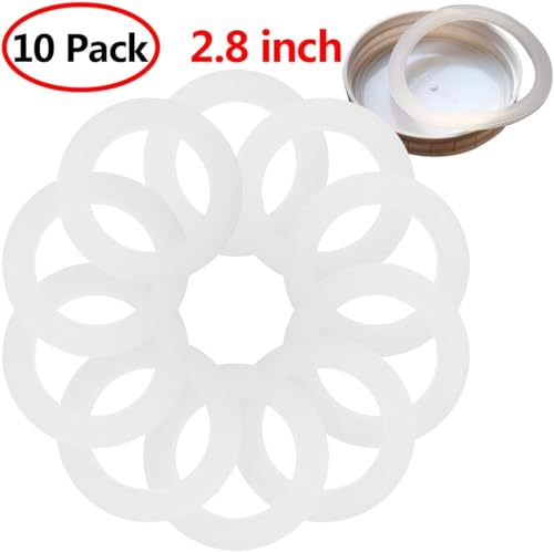 10 Pcs Silicone Replacement Gasket, Airtight Rubber Seals Rings for Mason Jar Lids, Leak-Proof Canning Fitting Seals 2.8 inch Canning Lids Cookware