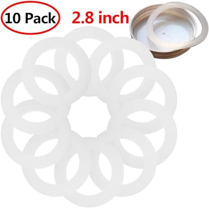 10 Pcs Silicone Replacement Gasket, Airtight Rubber Seals Rings for Mason Jar Lids, Leak-Proof Canning Fitting Seals 2.8 inch Canning Lids Cookware