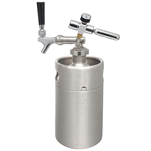 Mini Stainless Steel Beer Keg,Portable Home Dispenser System to Keep Fresh for Home Kitchen Brewing Beer,Keeps Carbonation for Craft Beer Draft and Homebrew,8L - size: 8L