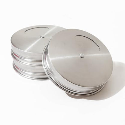 Mason Jar Shaker Lids Stainless Steel – Adjustable Spice & Seasoning Dispenser Tops for Regular Mouth Ball Canning Jars (6 Pack) - style: Regular Mouth