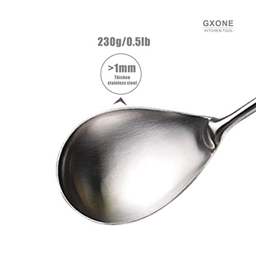 Large Serving Spoons,304 Stainless Steel Cooking Spoon with Heat Resistant Wooden Handle,Silver/12.4Inch - style: Cooking Spoon-wood handle