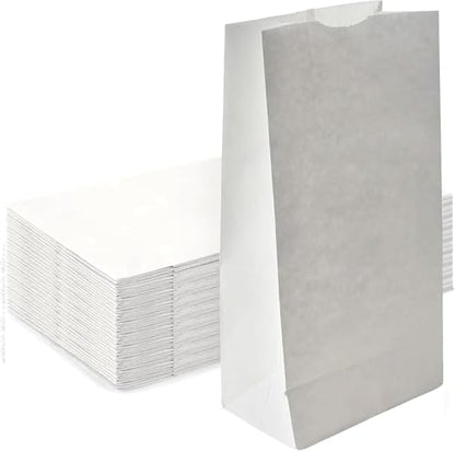 Concession Essentials- 4 lb White Paper Bags – Food Service Paper Bags for Bakery, Candy, Snacks & Takeout – Durable Kraft Paper Bags for Food Packaging – Case of 1,200 - size: Pack of 1,200 Count