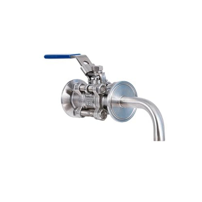Home Brewing 1.5 Inch Tri Clamp Ball Valve & Racking Arm Pick-up Tube Stainless Steel 304 Homebrew Boil Kettle Conical Fermenter Parts Brewing Accessories