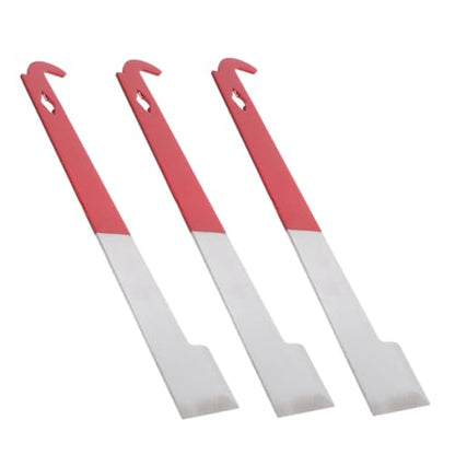 LIOOBO 3pcs Stainless Steel Beekeeping Hive Tool J Shaped Frame Lifter Scraper for Easy Hive Maintenance Essential Equipment for Beekeepers Ergonomic Grip for Effortless Use