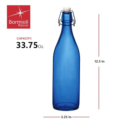 Bormioli Rocco Giara Bottle, 33.75 Oz - Blue, Set of 2 - color: Blue