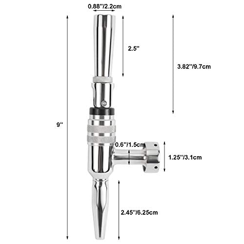 HighFree Stout Beer Faucet, Nitro Coffee Faucet, All 304 Food Grade Stainless Steel Homebrew Beer Stout Tap for Kegging