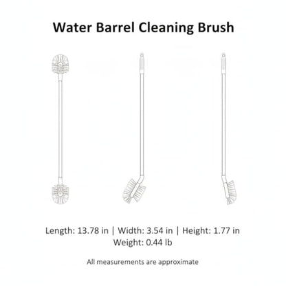 Long Handle Water Jug Brush for 5 Gallon Bottles and Narrow Neck Containers, White PP Scrubber
