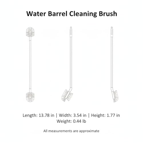 Long Handle Water Jug Brush for 5 Gallon Bottles and Narrow Neck Containers, Durable PP Plastic Scrubber (1 Pack, White)