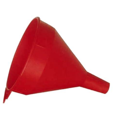 WirthCo 32006 Funnel King Red Polyethylene Funnel with Screen/Strainer, Funnel for Oil, Fuel, Gas, and Automotive, Large 6-quart Capacity - size: 6 Quart, style: With Screen