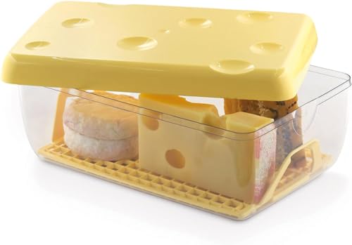 Snips Cheese Saver 3 LT, Cheese Container For Fridge, Cheese Box With Grid 24.5x16.5x10.5 Cm, Yellow Colour, Made In Italy, Bpa Free