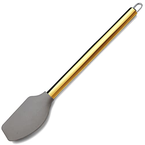 Gold Spatulas, Berglander Non-stick Silicone Flexible Scrapers Baking Mixing Tool With Titanium Gold Plating Handle, Baking Tools, Heat Resistant, Dishwasher Safe, Easy to Clean - style: m. Flexible Scraper