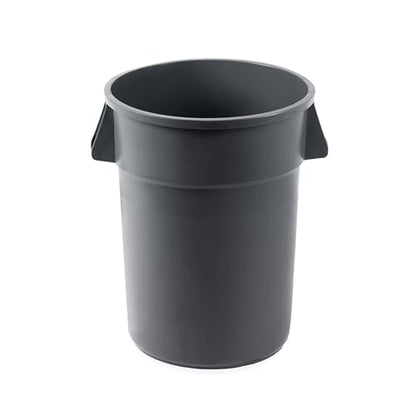 PRO&Family Commercial Round Trash Can, Ingredient Bin, Heavy-Duty Plastic, Anti-Static, Kitchen, Office, Outdoor Use (Gray, 44 Gallon) - color: Gray, size: 44 Gallon