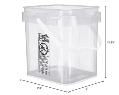 House Naturals Clear Food Grade Made in USA Plastic Bucket with lids, (Pack of 3) (5 Gallon) - size: 5 Gallon