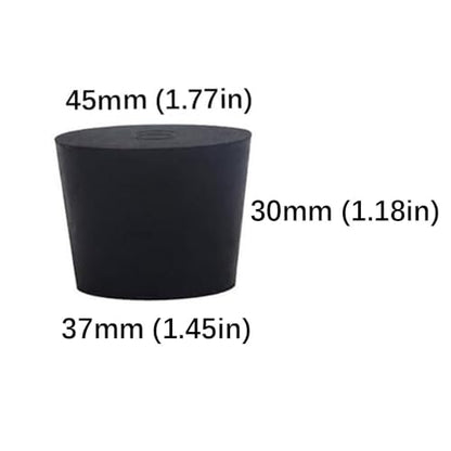 Laboratory Grade Rubber Stoppers, 4 Pieces Assorted Tapered Bungs Set, 9# Solid Black Round Rubbers Hole Plugs - size: 4pcs 9#