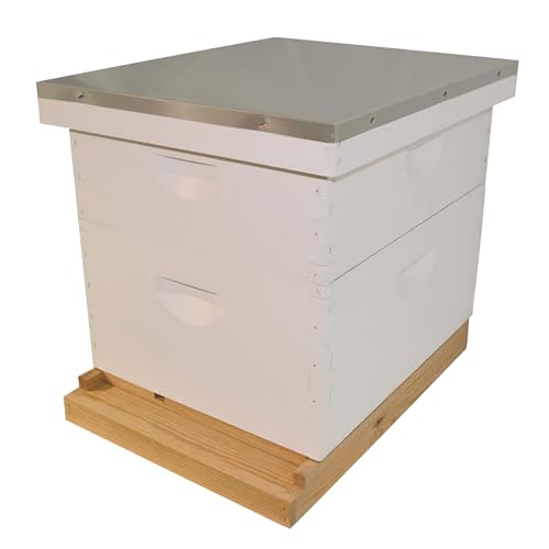 Mann Lake Complete Hive Kit Combo, Includes 1 Deep and 1 Medium Super Box, Quality Pine, Ideal for Beekeeping Beginners, Made in USA, 10 Frame, Painted