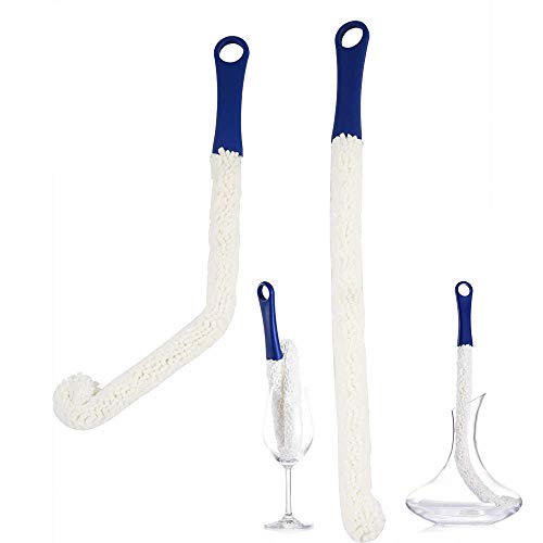 LJDJ Bottle Cleaning Brush - Set of 2 Flexible Bottle Scourer - Multi-Function Household Cleaning Tools for Cleaning of Wine Decanters, Goblets, Glasses, Cups - color: 2-pcs Standard