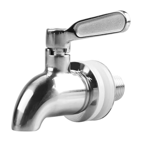 Spigot For Beverage Dispenser 2pcs Drink Dispenser Spigot Champagne Stainless Steel Tap Replacement for Beverage and Glass Jar Bottle(Silver) - color: Silver