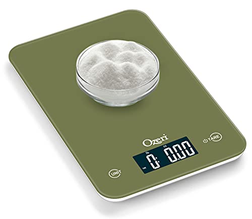 Ozeri Touch Professional Digital Kitchen Scale (12 lbs Edition) in Tempered Glass - color: Calla Green
