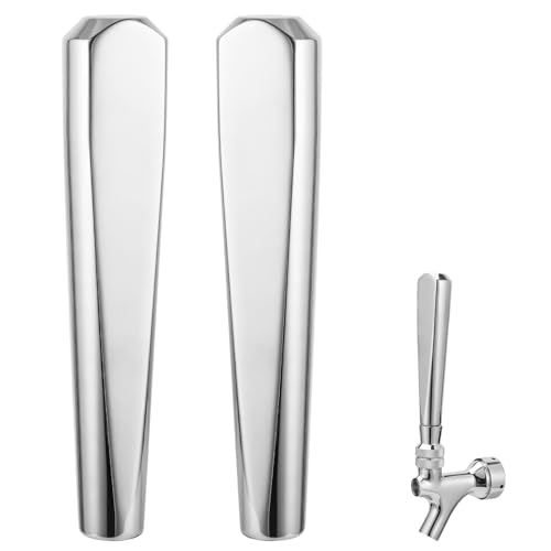 MRbrew Beer Tap Handle 2 PCS, Upgraded Beer Faucet Handle 304 Stainless Steel Beer Keg Tap Handle Commercial Standard 3/8”Threading Kegerator Tap Handle for Kegerator Tower Stout Nitro Tap Draft Beer - size: 2 Count
