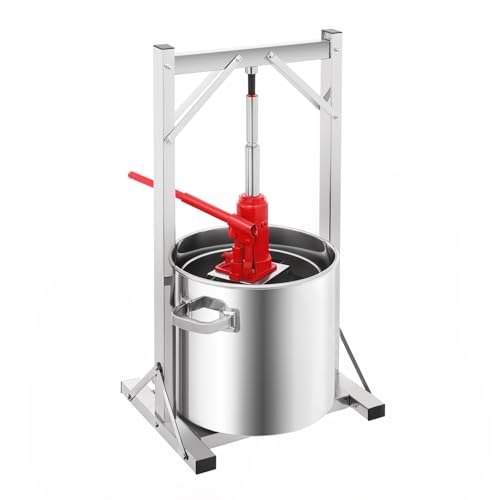 6 Gallon Hydraulic Fruit Wine Press for 100% Nature Juice Making | Manual Juice Maker, Apple Grape Berry Vegetables Crusher, Olive Oil Cider Wine Making - color: 6 Gallon