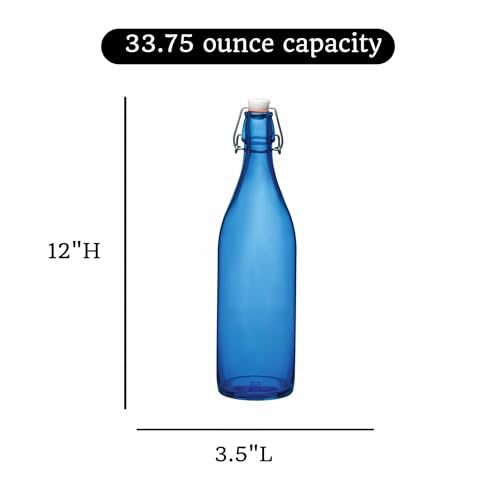 Bormioli Rocco Giara Bottle 33.75 Oz - Blue - color: Blue, size: 33.8 Ounces
