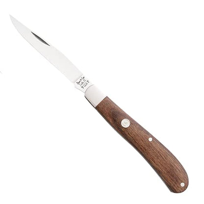 BEAR & SON Heritage Walnut Slimline Pocket Knife 3-7/8" - Slim Clip Point Single Blade Folding Slipjoint Design - 1095 Carbon Steel - Lightweight Everyday Carry Classic Walnut Handle - Made in USA