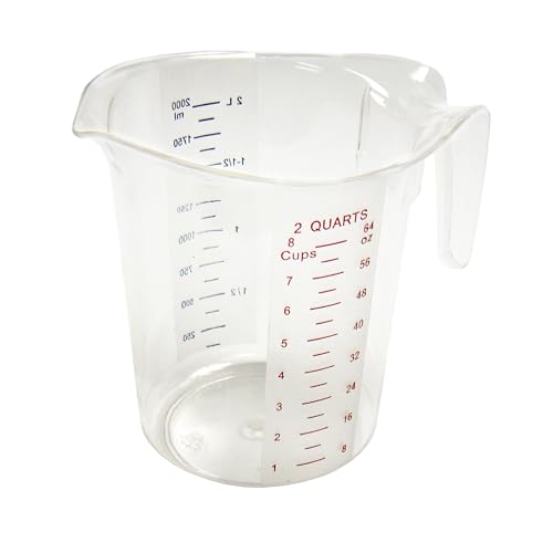 Winco PMCP-200 Measuring Cup, Polycarbonate, 2-Quart, Clear - size: 2 Quart