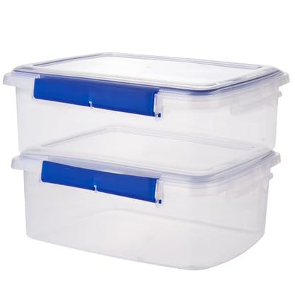 2 Pcs Large Food Storage Containers with Airtight Lid, 5.5L Reusable Meal Prep Container, Food-Grade Plastic Bread Box for Homemade Bread, Cookies, Food