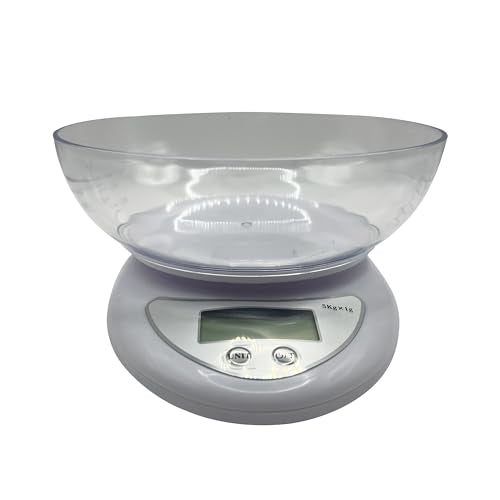 Weight Food Scale Smart Digital Kitchen Scale with Detachable Bowl 5KG X 1g, Weight Grams and Ounces for Coffee, Baking, Cooking