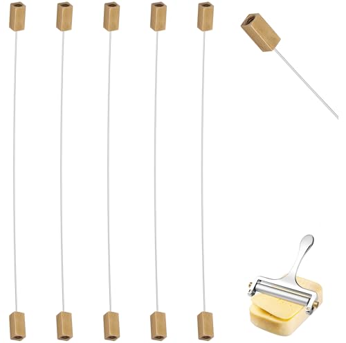 TOPULORS 5-Pack Stainless Steel Cheese Slicer Cutter Replacement Wires, Compatible With Zulay Kitchen, Sopito, Bellemain Roller Cheese Slicers, Ideal for Hard & Soft Cheese Slicing