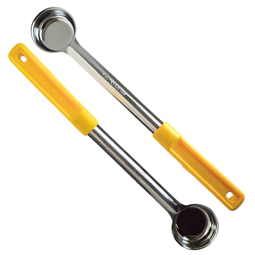 1 oz Solid Stainless Steel Portion Control Ladle Spoon | Commercial-Grade Spoodle for Portioning & Serving - Soups, Sauces & Buffet Service. Color-Coded by Size. Dishwasher Safe. - size: 1 Ounce Solid