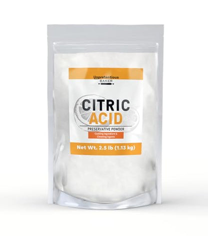 Unpretentious Citric Acid, 2.5 lb, Non-GMO, No Additives, Cleaning & Baking - size: 2.5 Pound (Pack of 1)