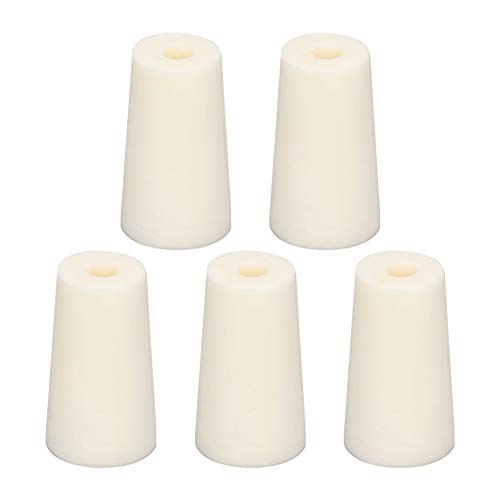 Othmro 5Pcs Drilled Rubber Stopper with Airlock, White Drilled Bungs Stopper with 0.79" Hole for Fermentation Use, Homebrewing Beer Kombucha Airlock Stopper