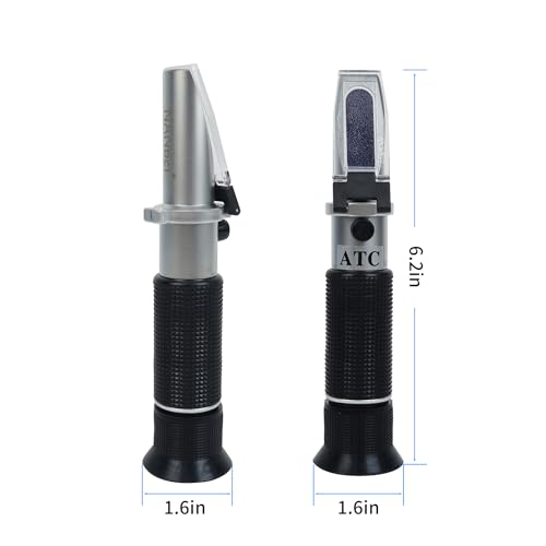 4-in-1 Antifreeze Coolant Refractometer,（Copper ）CNC Machine coolant Refractometer for Diesel Exhaust Fluid,Automobile Antifreeze System, Battery Acid and Windshield Washer Fluid