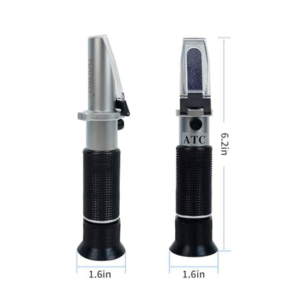 4-in-1 Antifreeze Coolant Refractometer,（Copper ）CNC Machine coolant Refractometer for Diesel Exhaust Fluid,Automobile Antifreeze System, Battery Acid and Windshield Washer Fluid