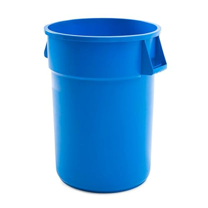 PRO&Family Commercial Round Trash Can, Ingredient Bin, Heavy-Duty Plastic, Anti-Static, Kitchen, Office, Outdoor Use (Blue, 44 Gallon) - color: Blue, size: 44 Gallon