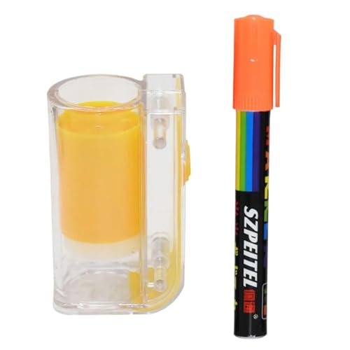 2pcs Bee Marking Tool Kits Marker Bottle with Pens King Queen Catcher 8 Colors Pen Beekeeping Beekeeper Equipment | Orange - color: Orange
