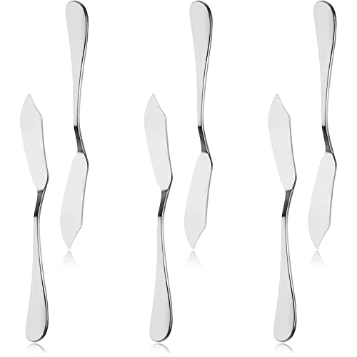 6pcs Stainless Steel Butter Knife, Cheese/Butter Spreaders, Breakfast Spreads Knives,Cheese and Condiments(Silver - color: 6pcs